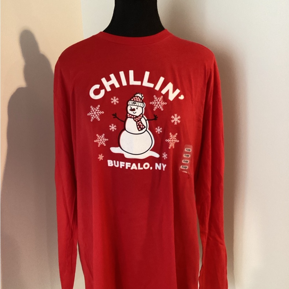 Next Level Apparel Red 'Buffalove' Long Sleeve Shirt